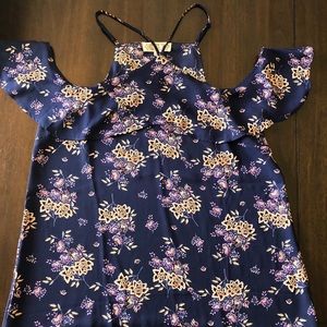 Cold Shoulder Floral Print Top
